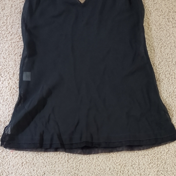 Vintage Express Black See Through Silk V Neck Camisole Top - Picture 4 of 15
